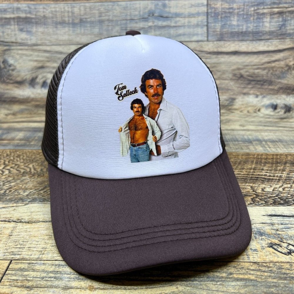 Tom Selleck Daddy Unisex Trucker Hat Brown Snapback 80s Retro Vibe Ball Cap